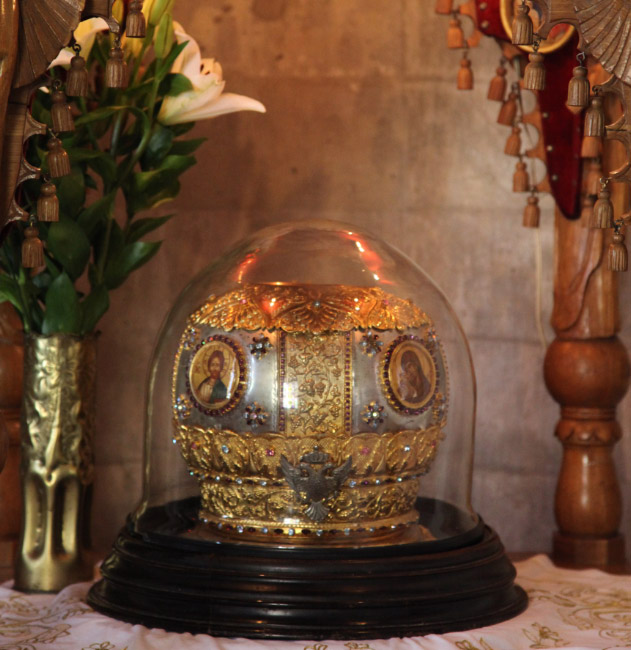 Reliquary for skull of Saint Titus in Iraklion Crete Greece